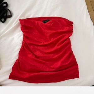 Revolve House of Harlow 1960 Vibrant Red Strapless Dress